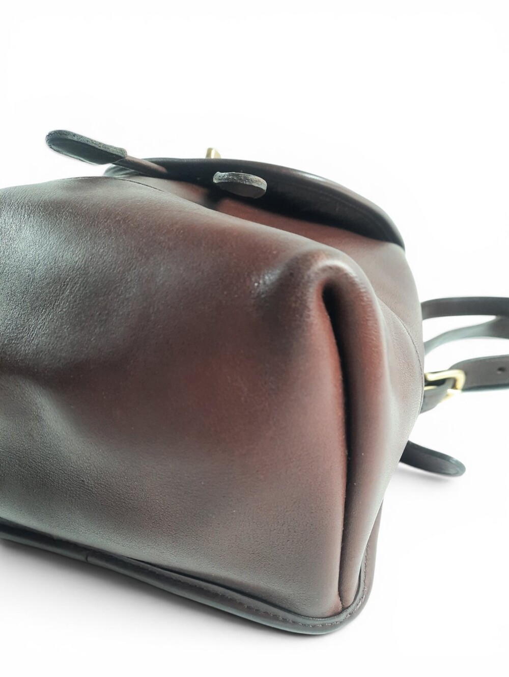 '98 COACH Turnlock Drawstring Backpack Glove Tanned Leather Mahogany Vtg - Picture 11 of 16